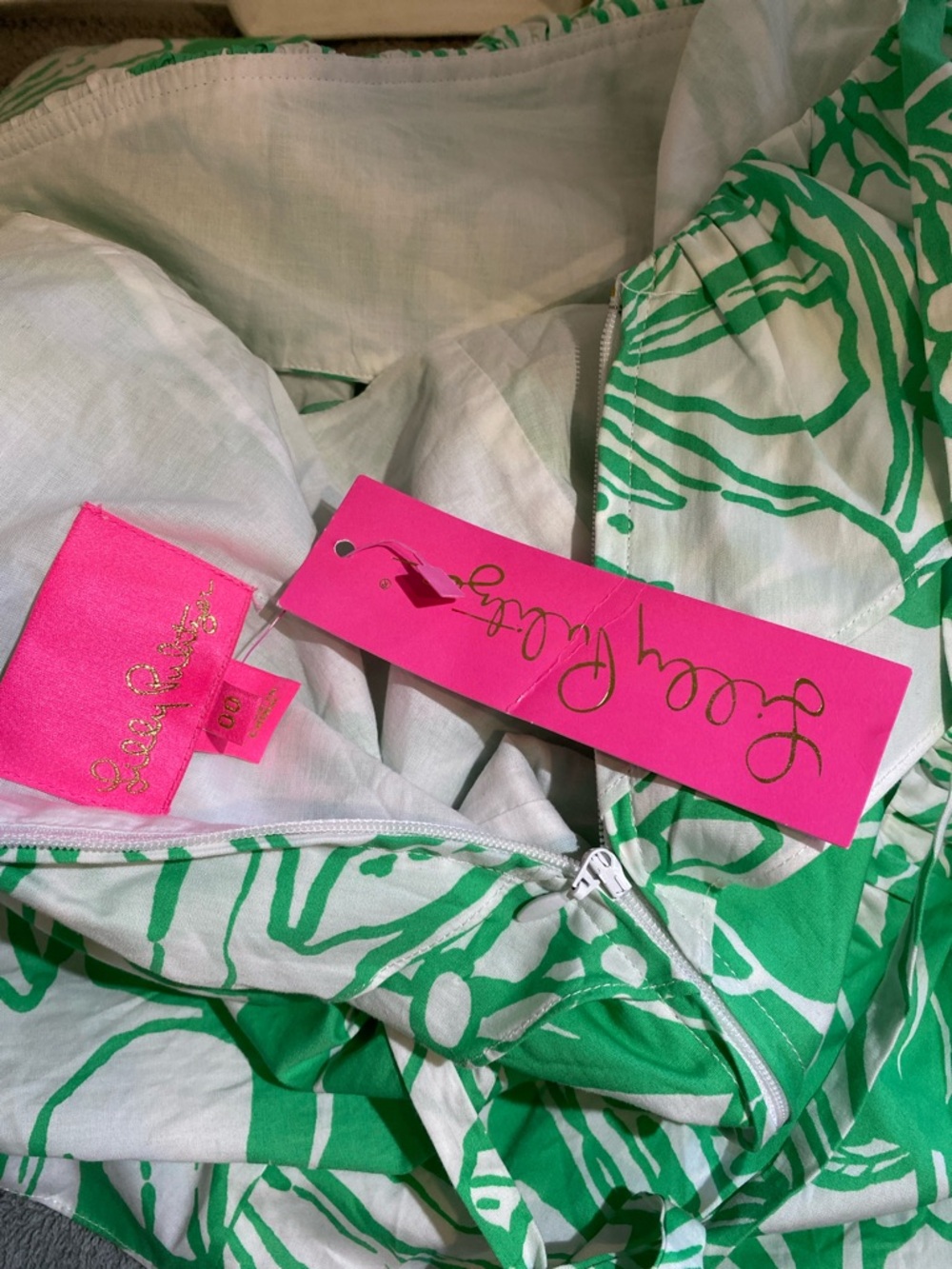 Lilly Pulitzer Green and White Floral Midi Dress - Picture 6 of 8